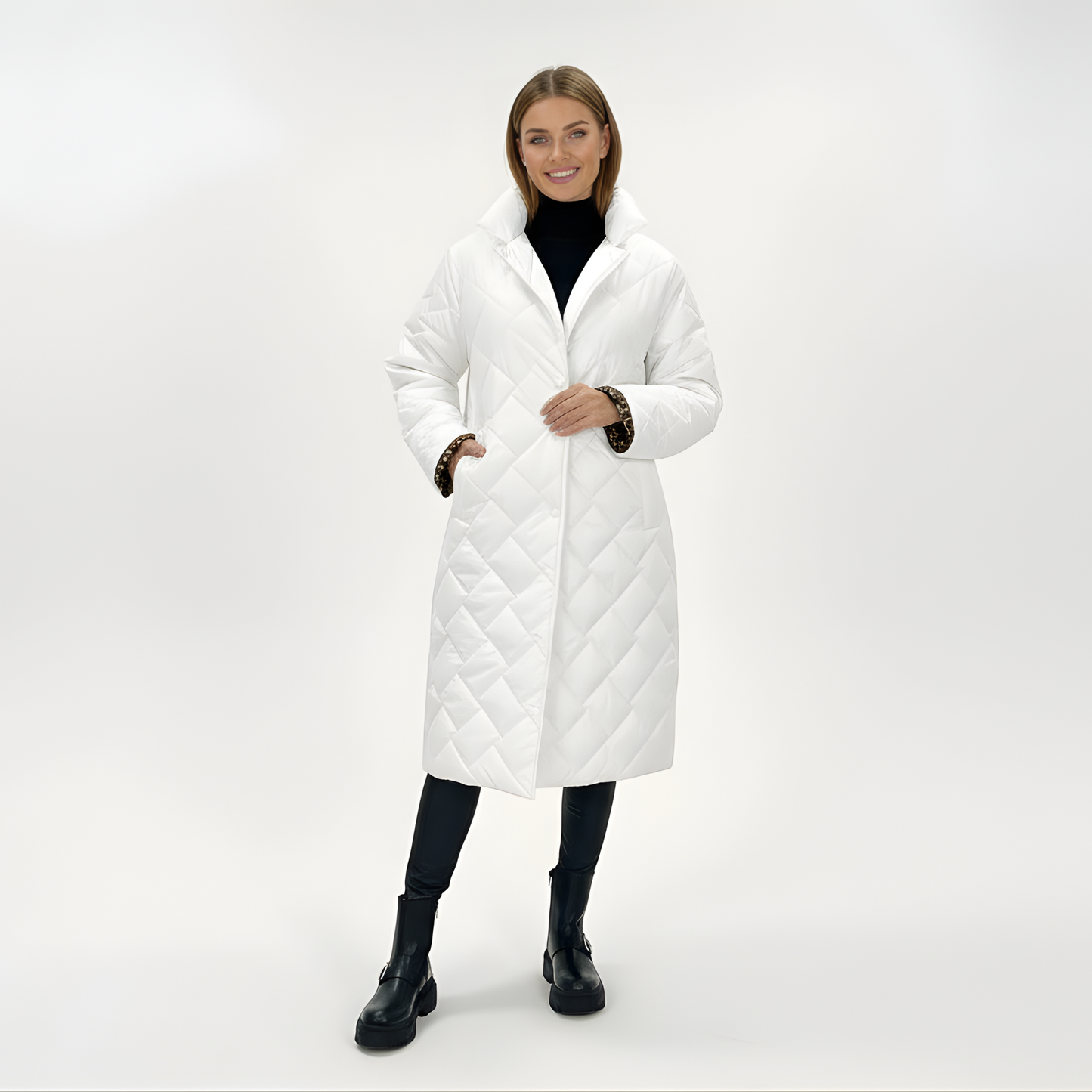 Fleur™ – Elegantiška pūkinė striukė su leopardžio pamušalu