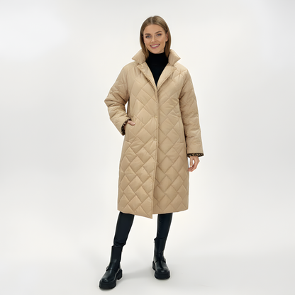 Fleur™ – Elegantiška pūkinė striukė su leopardžio pamušalu